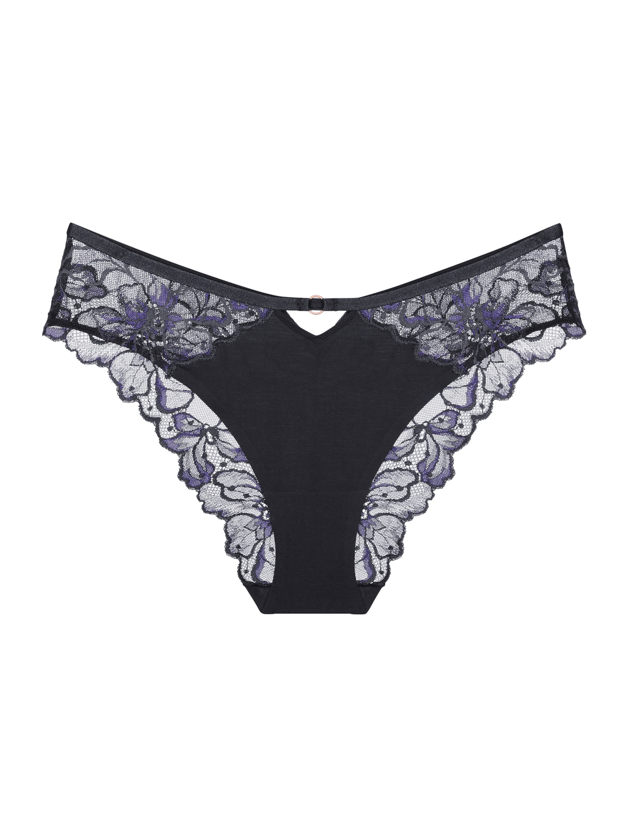 TRIUMPH - Cueca 'Wild Gardenia Florale' em preto: frente