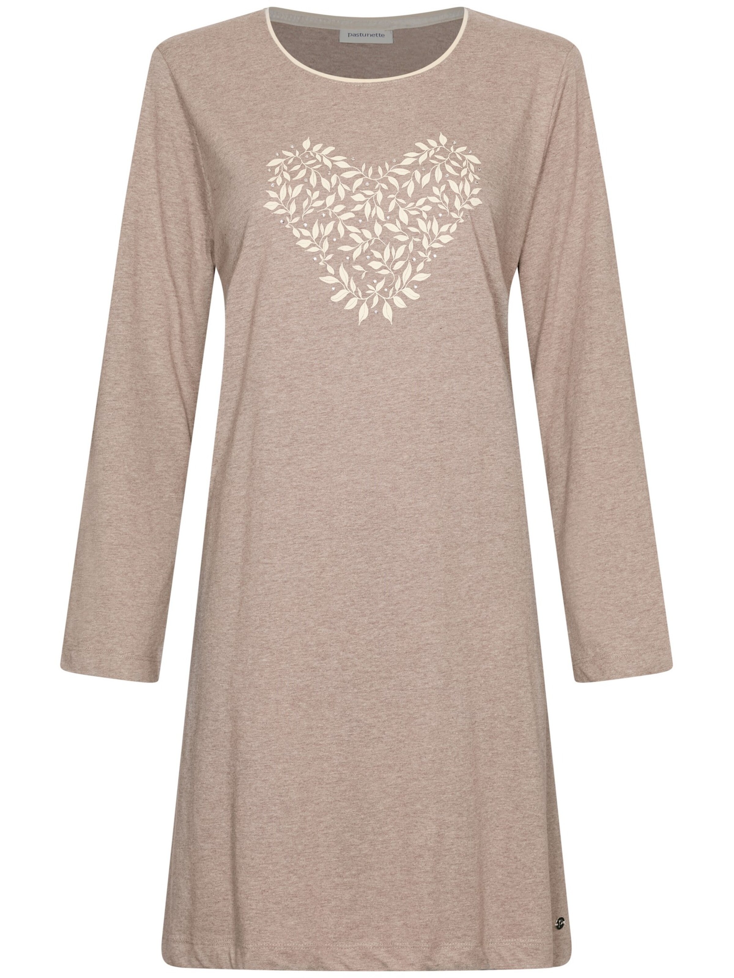 Pastunette Nachthemd 'Pastunette - Nightgown - Harmony - Cotton - Beige' in Bruin: voorkant