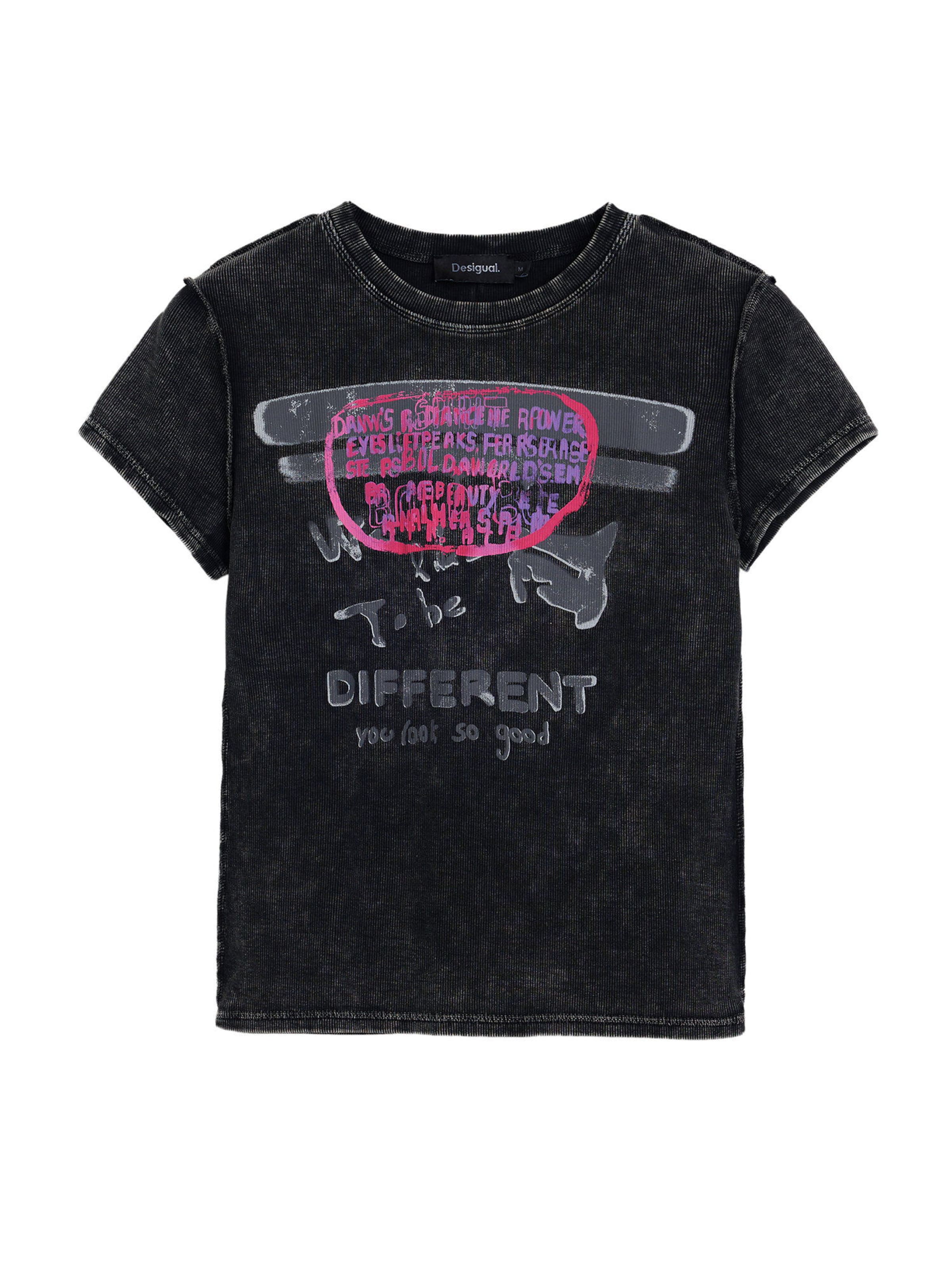 Desigual T-shirt i svart: framsida