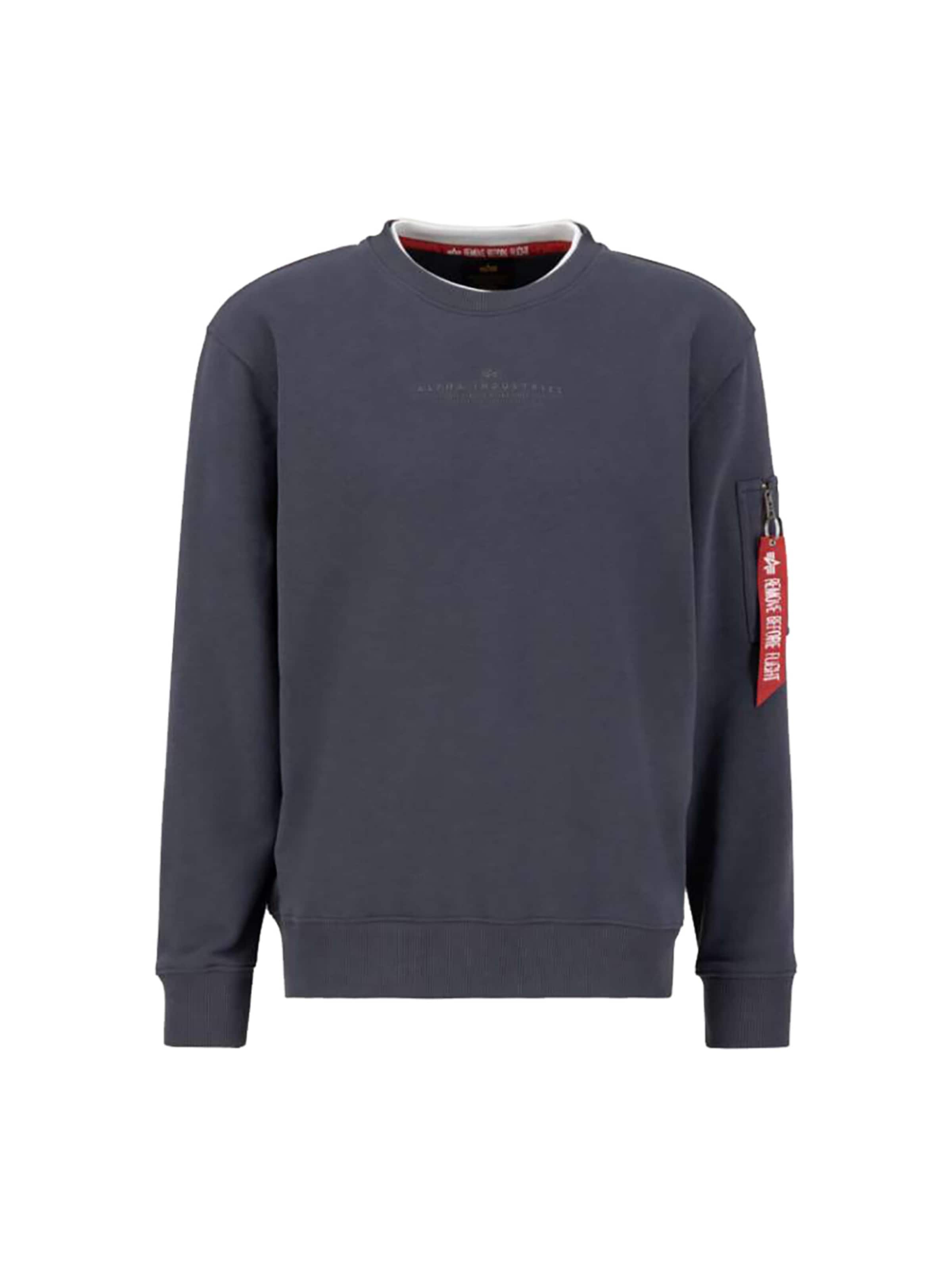 ALPHA INDUSTRIES Sweatshirt 'Double Layer' in Grey: front
