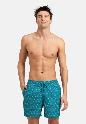 ARENA Beach Short 'BEACH BOXER ALLOVER' in Blau: predná strana