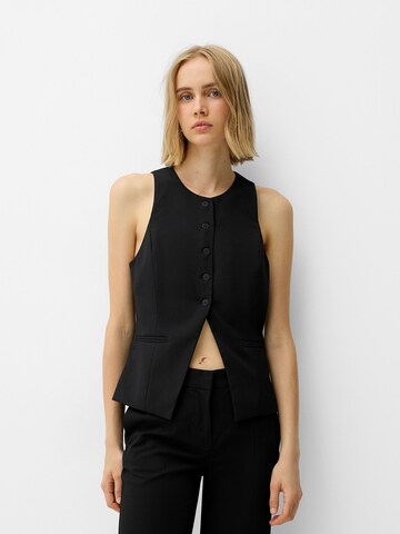 Gilet da completo di Bershka in nero: frontale