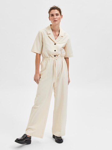 SELECTED FEMME Jumpsuit 'Malvina-Ida' in Beige