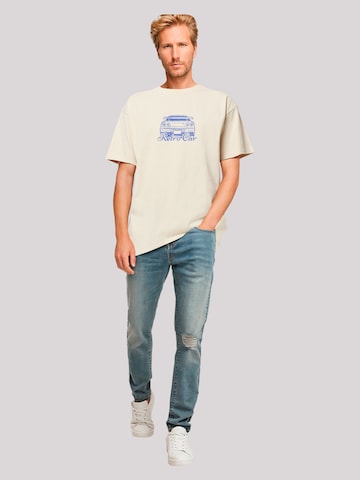 F4NT4STIC T-Shirt 'Retro Car Japanese Streetstyle' in Beige