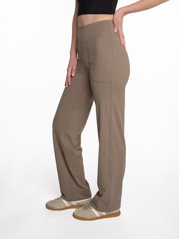 mymotus Wide leg Sportbroek 'Damen Sporthose , myotus® ladies jazzpant YW101' in Beige