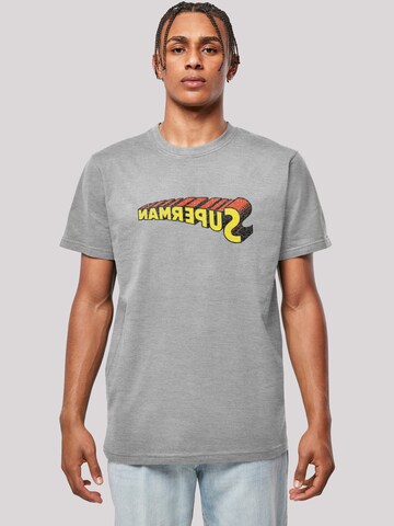 F4NT4STIC T-Shirt 'DC Comics Superhelden Superman Telescopic Crackle' in Grau: Vorderseite