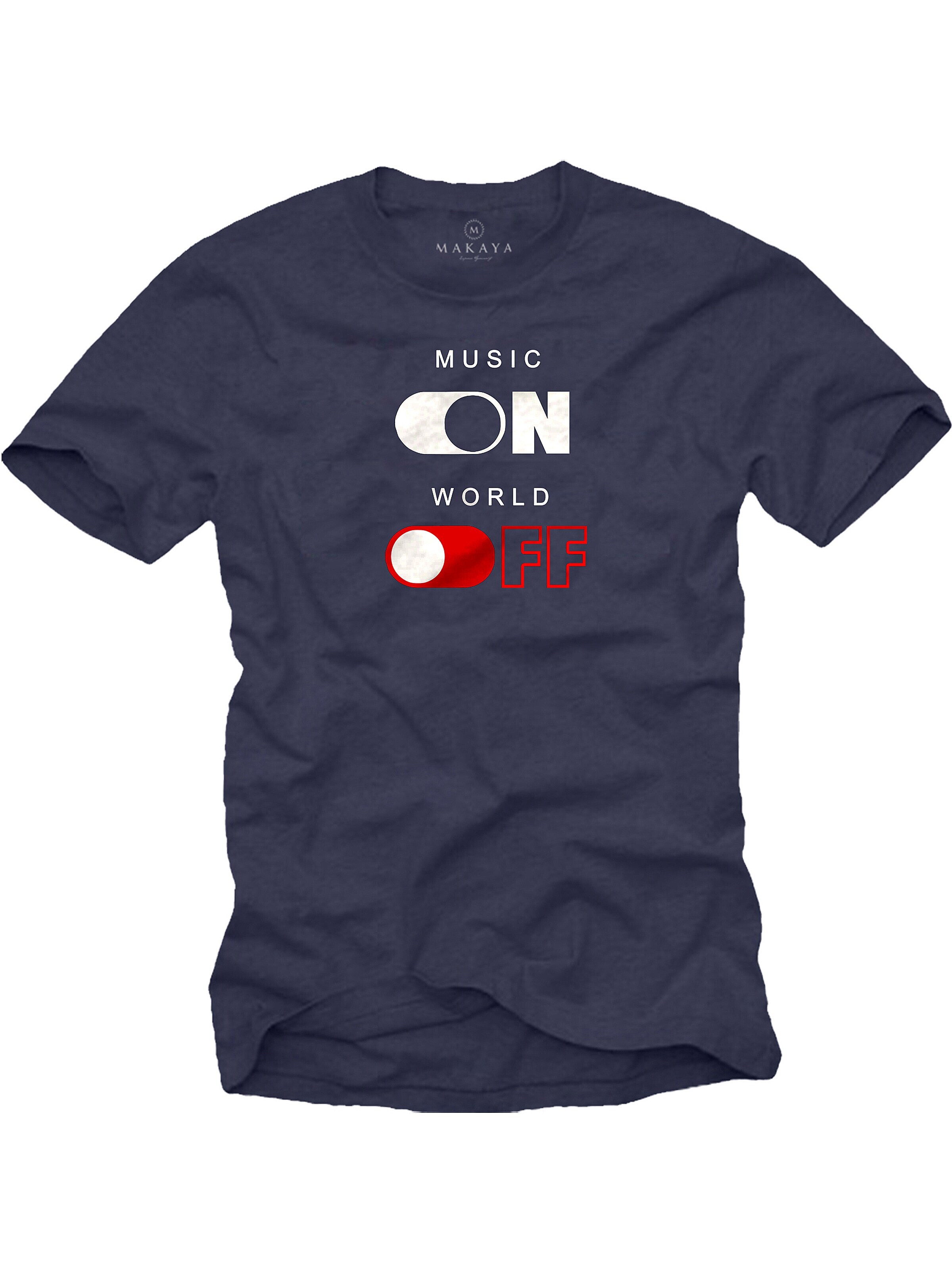 MAKAYA Shirt 'World Off' in Blue: front