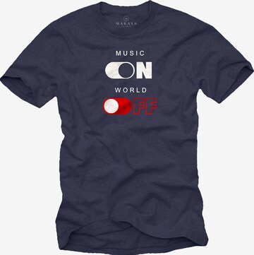 MAKAYA Shirt 'World Off' in Blue: front