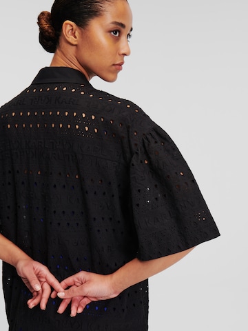 Karl Lagerfeld Skjortklänning 'Embroidered' i svart