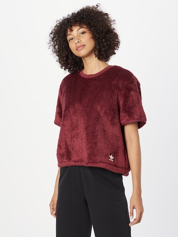 Pull-over 'Essentials+ Fluffy' ADIDAS ORIGINALS en rouge : devant