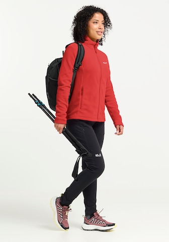 JACK WOLFSKIN Athletic Fleece Jacket in Red