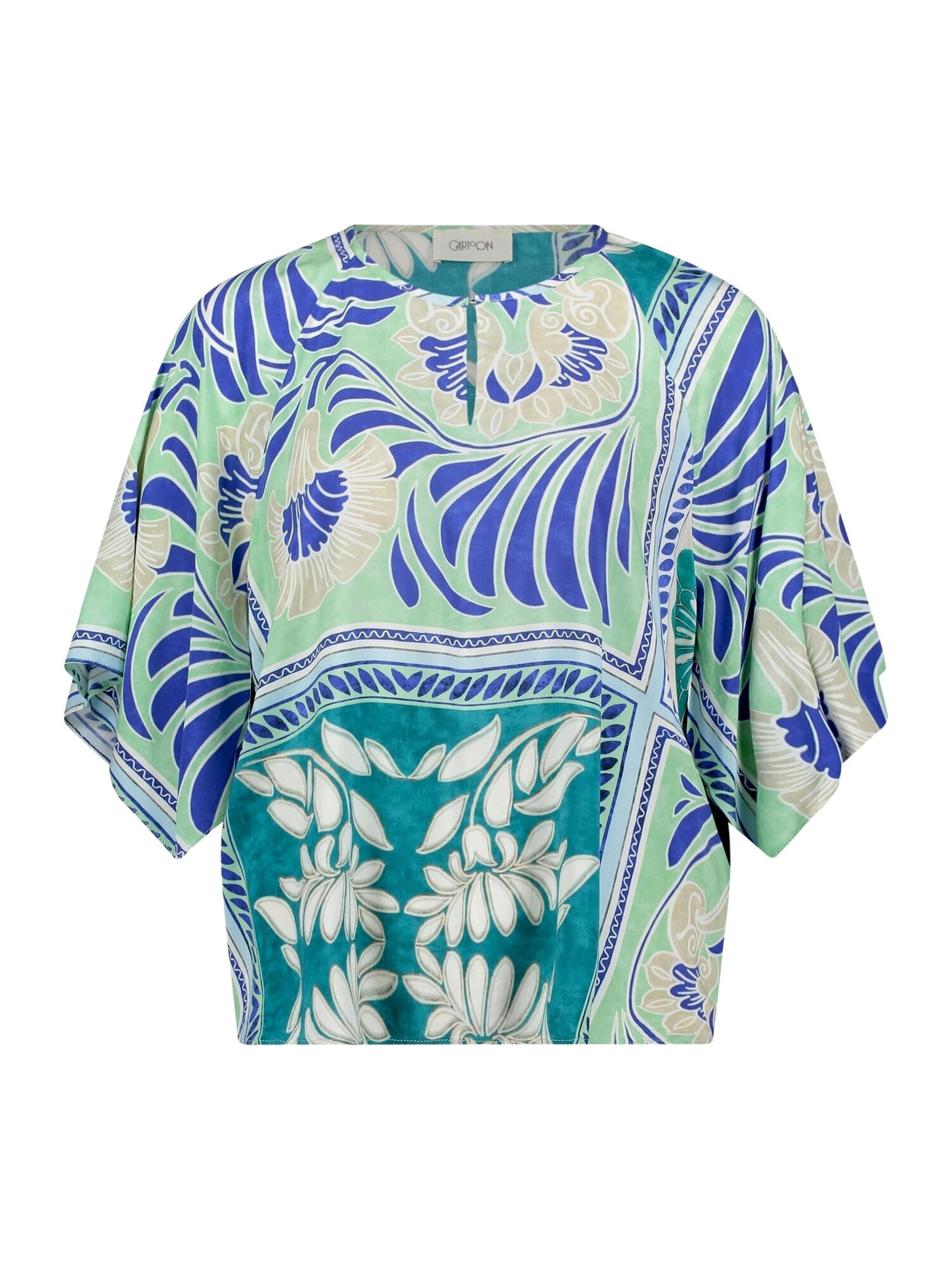 Cartoon Blouse in Groen: voorkant