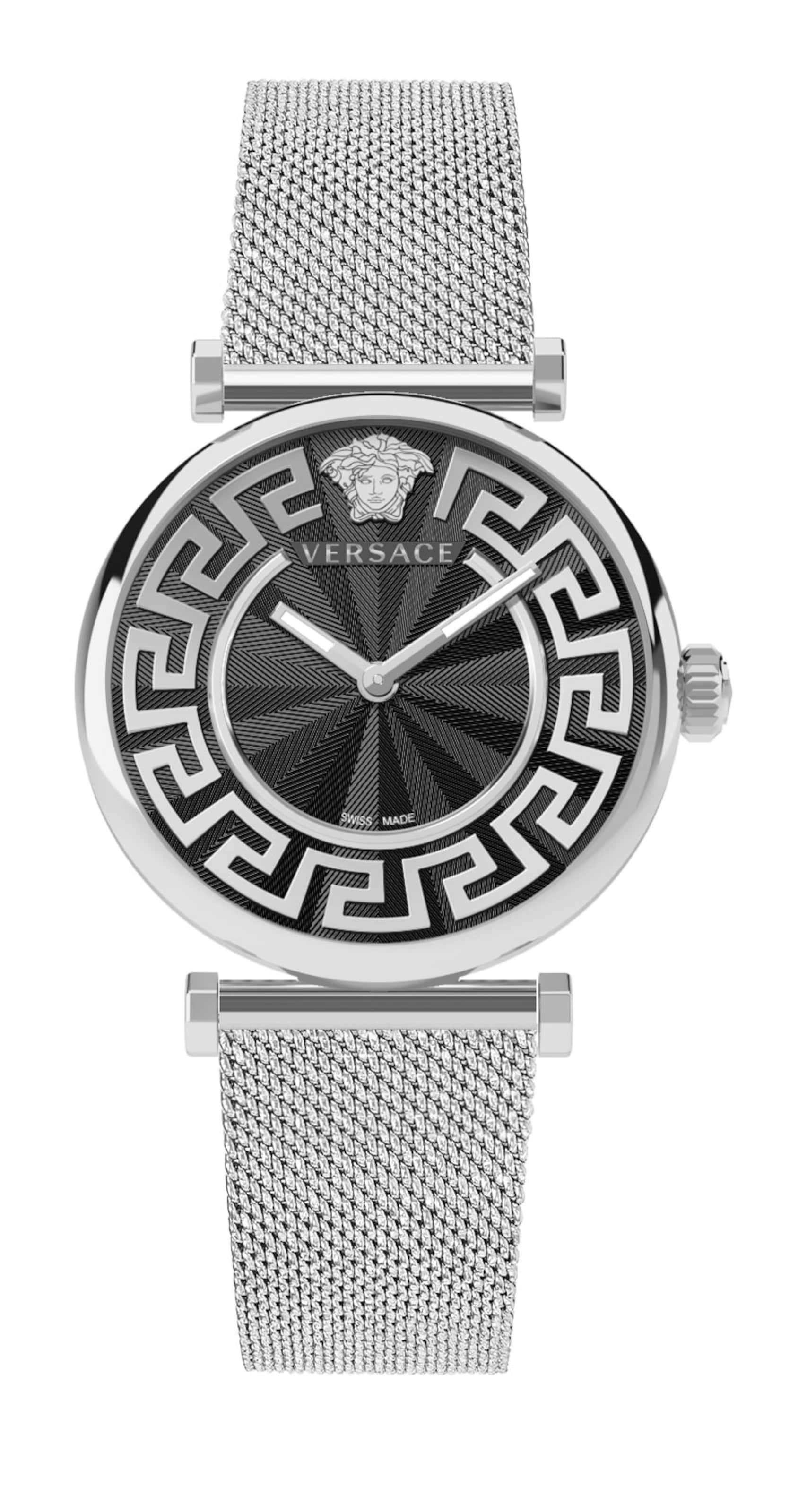 Montre à affichage analogique VERSACE en argent : devant