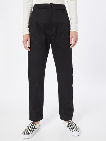 Loosefit Pantalon chino G-Star RAW en noir : devant