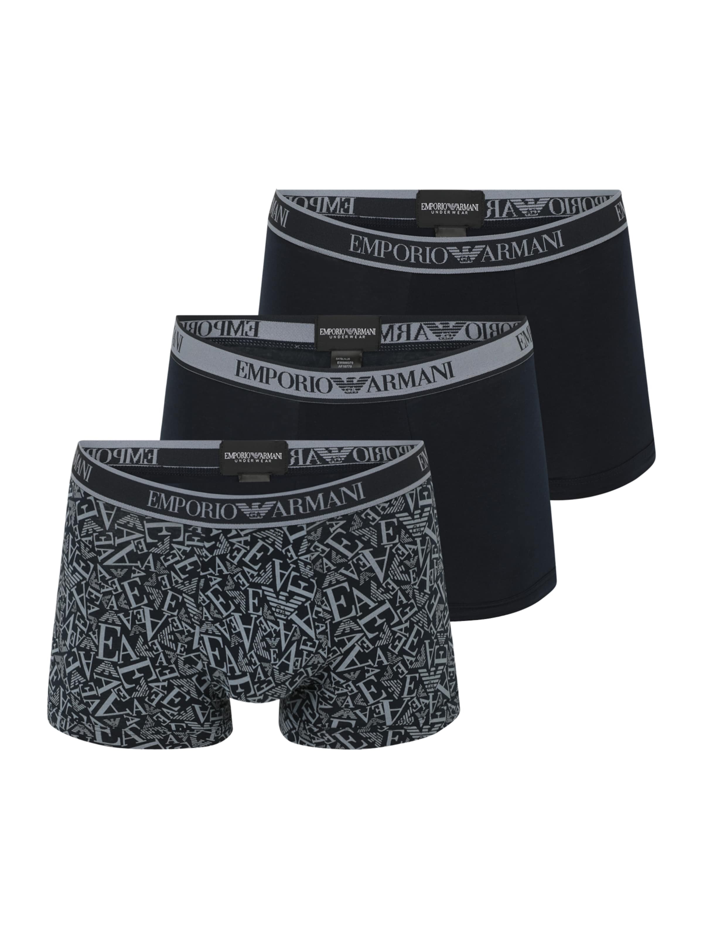 Boxeri de la Emporio Armani pe albastru: față