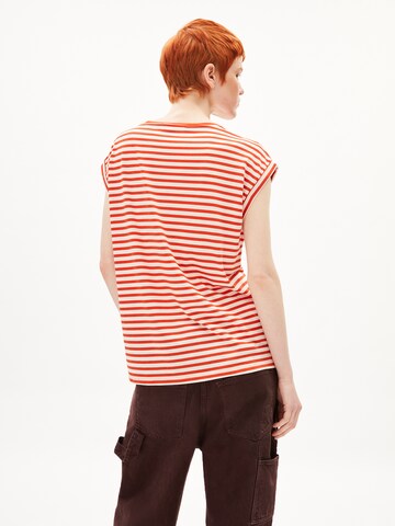 ARMEDANGELS Shirt 'JILAANA STRIPES' in Rot