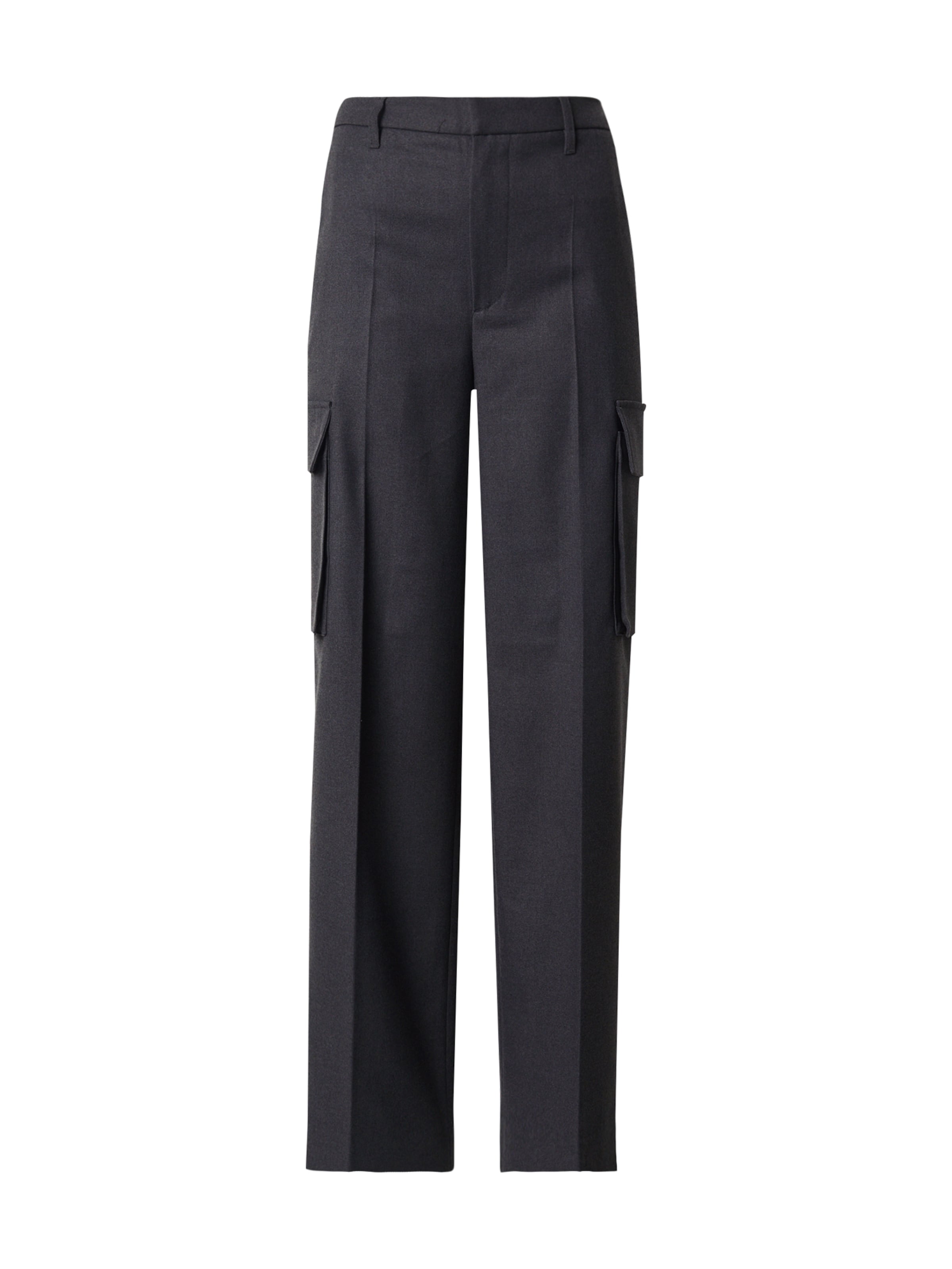 REPLAY Wide leg Trousers with creases in Grey: front