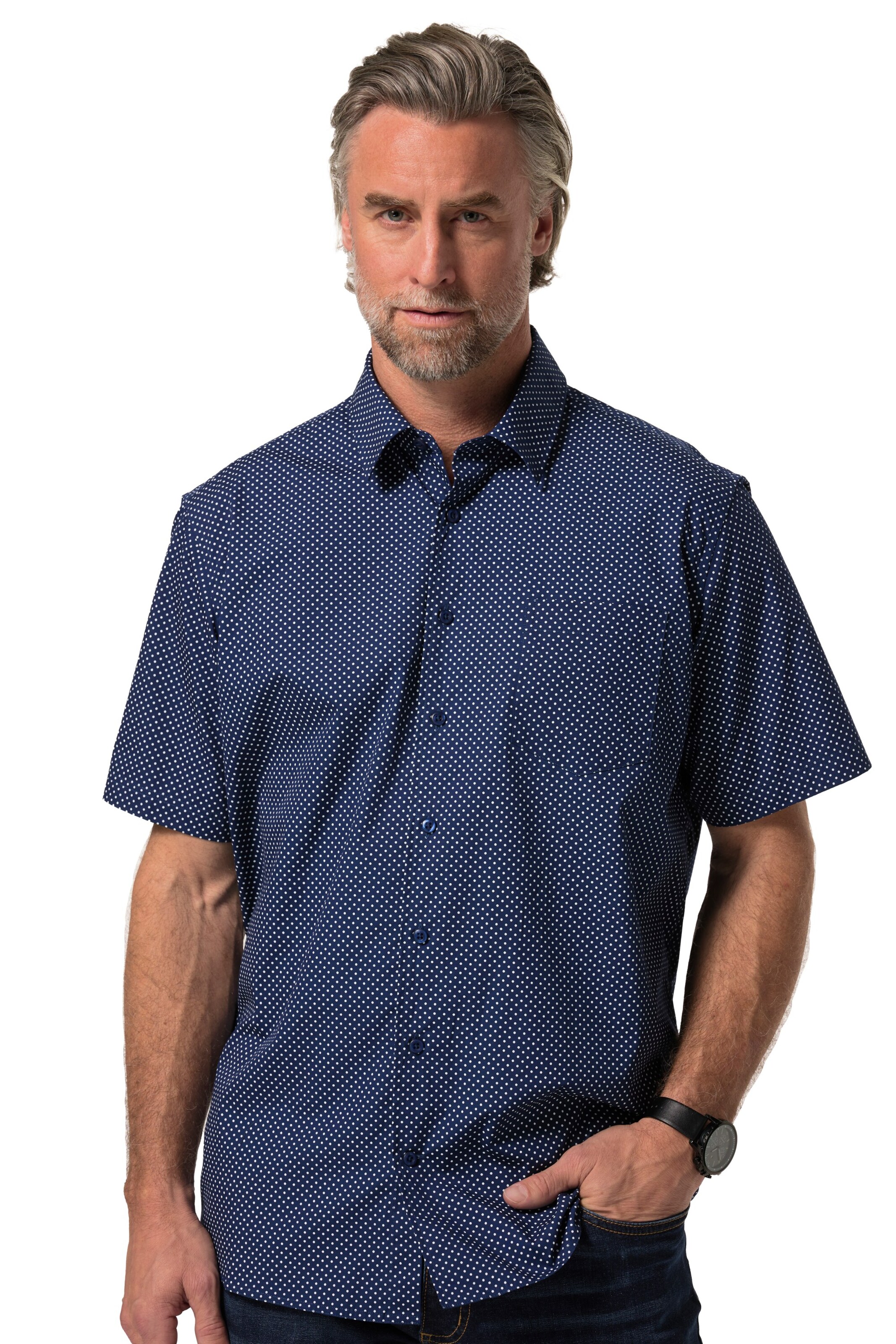 Boston Park Regular fit Button Up Shirt in Blue: front