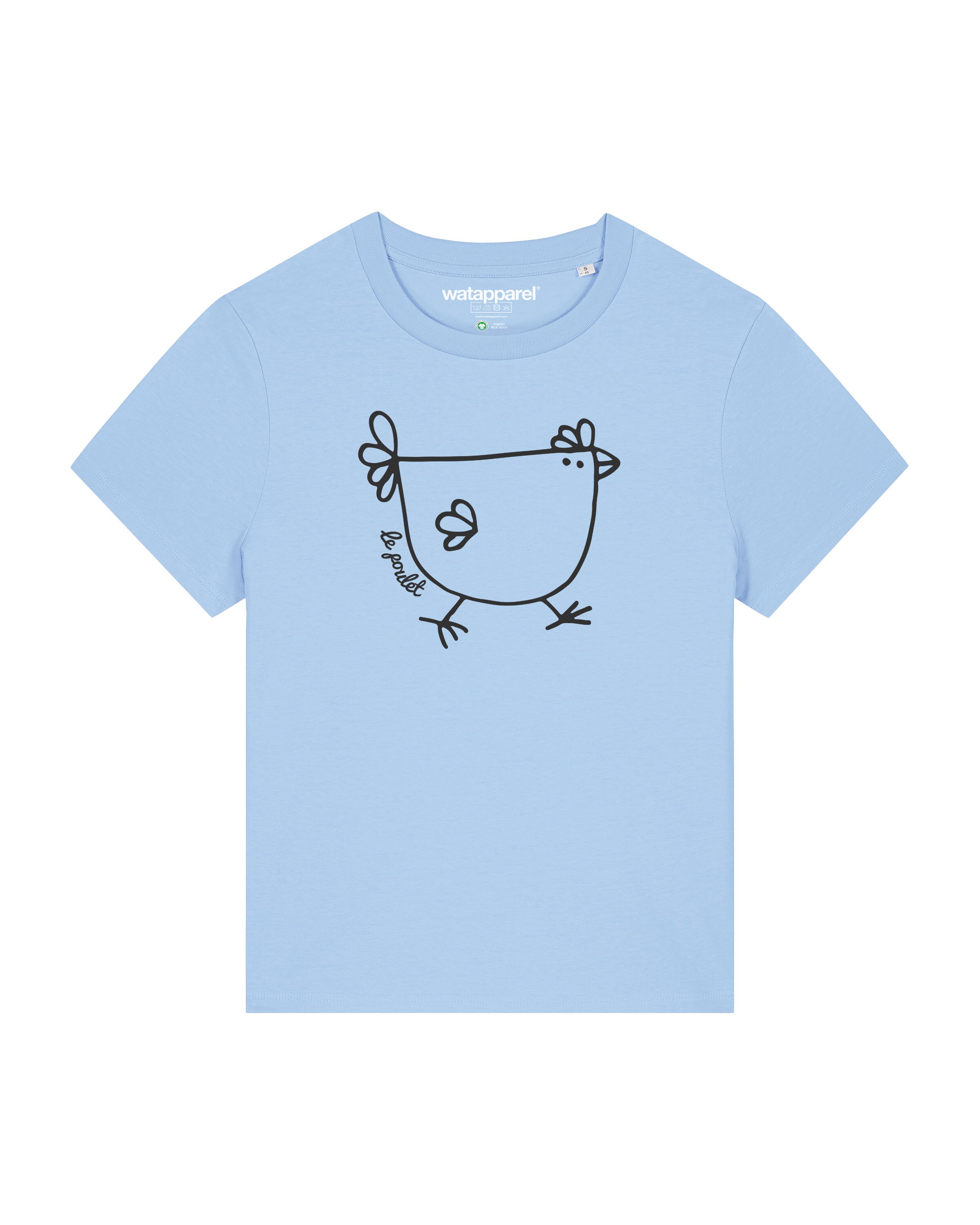 Maglietta ' Le poulet - das Huhn ' di Watapparel in blu: frontale