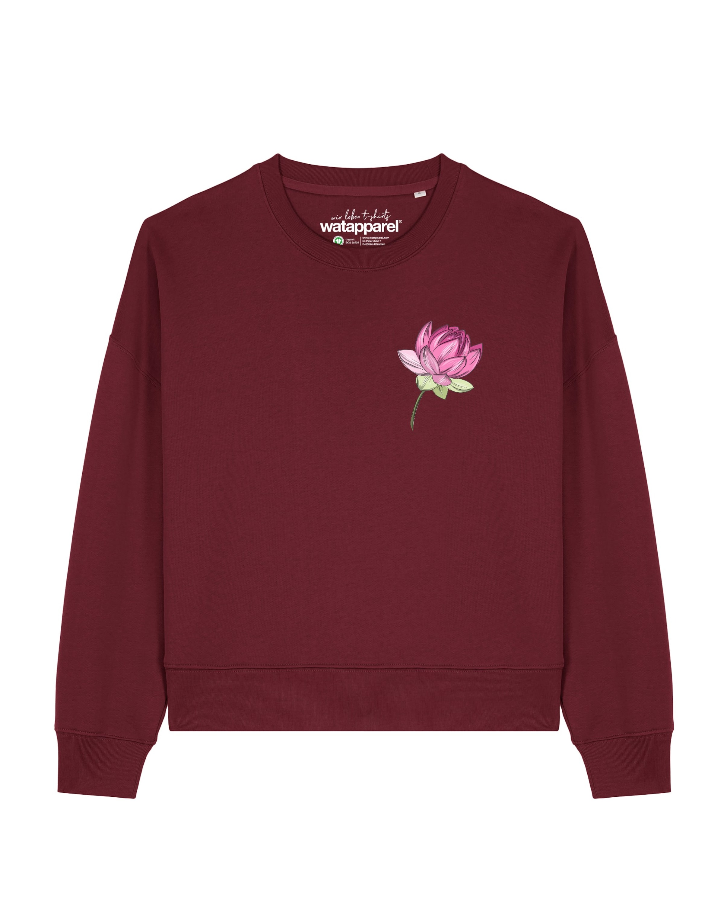 Watapparel Sweatshirt 'Blume' in Rot: Vorderseite