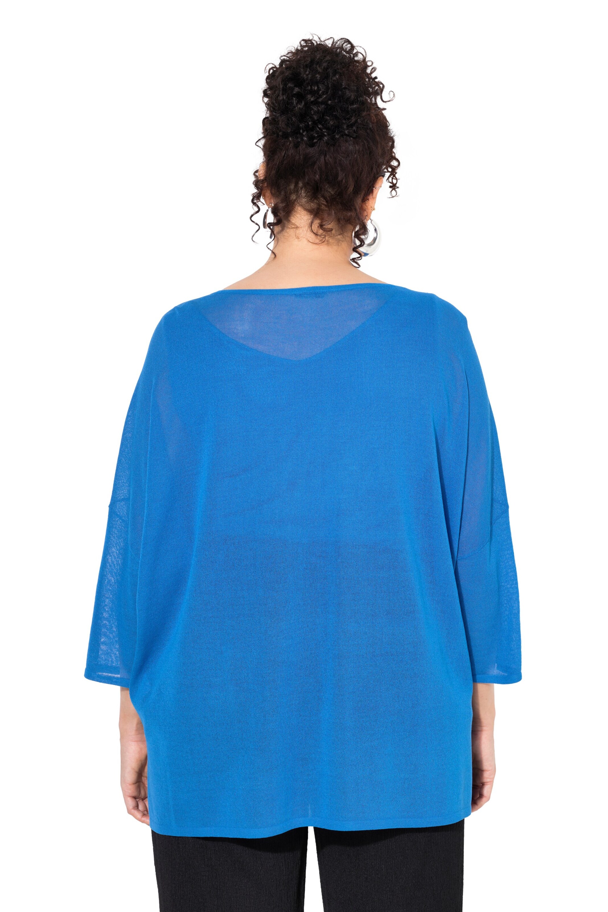 Pull-over oversize Ulla Popken en bleu : devant