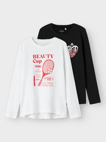 NAME IT Shirt 'NKFVIOLET 2P LS LOOSE TOP' in Black: front