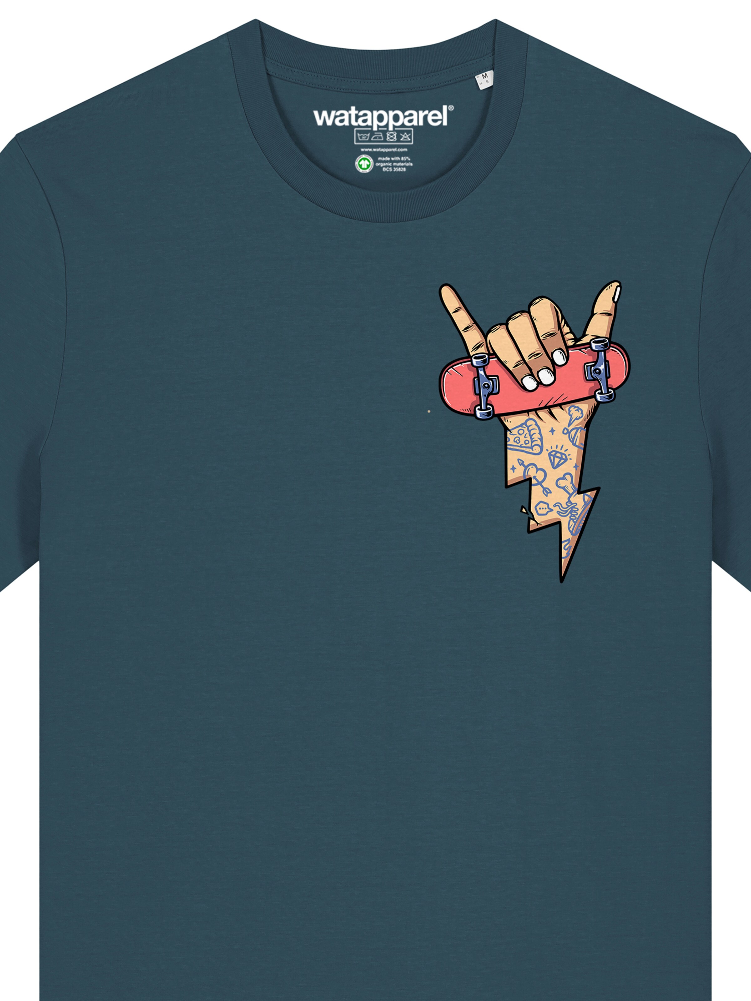 T-Shirt 'Skateboard' Watapparel en bleu