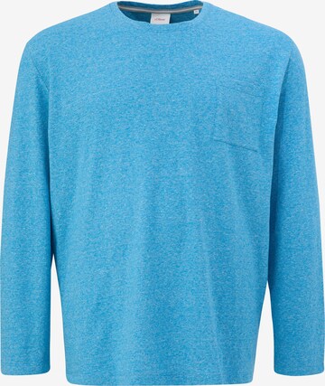 s.Oliver Men Big Sizes Shirt in Blue: front