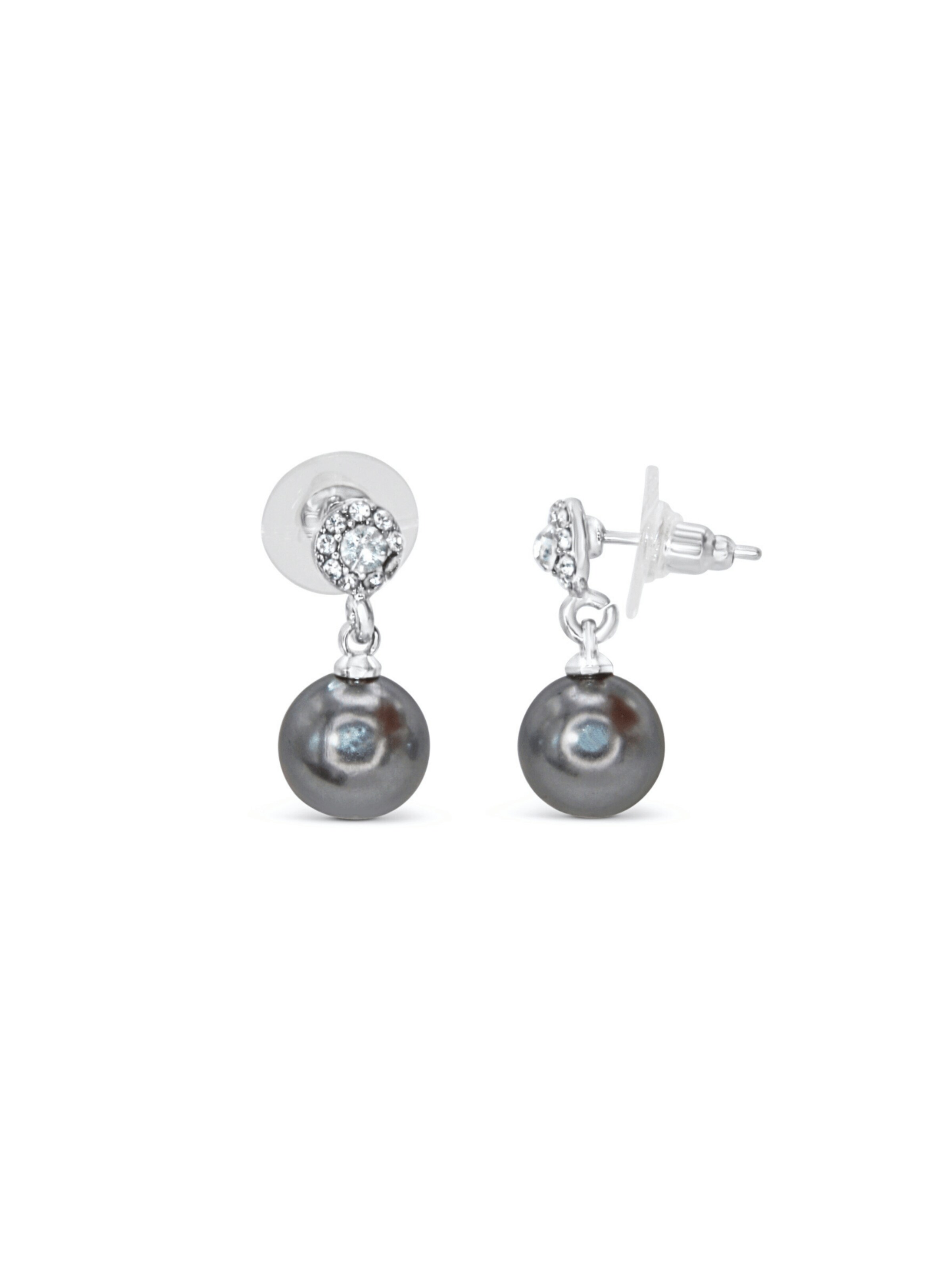 ARS-ARGENTI Earrings 'BLACK PEARL B*TCH' in Grey: front