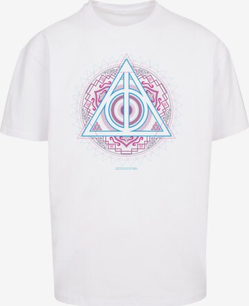 F4NT4STIC Shirt 'Harry Potter Neon Deathly' in Wit: voorkant