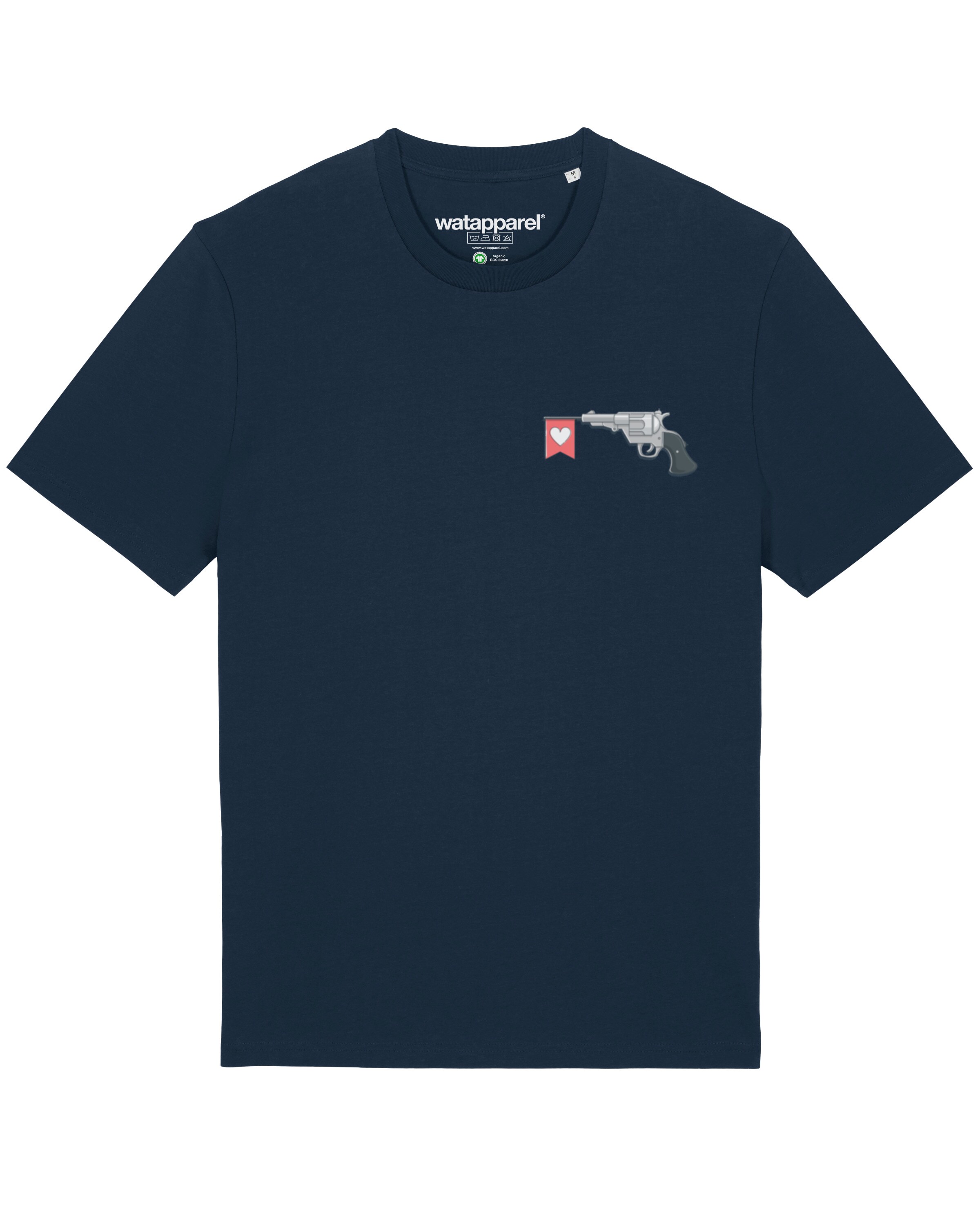 T-Shirt ' Make love not war ' Watapparel en bleu : devant