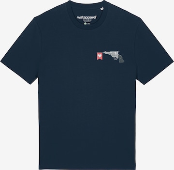 T-Shirt ' Make love not war ' Watapparel en bleu : devant