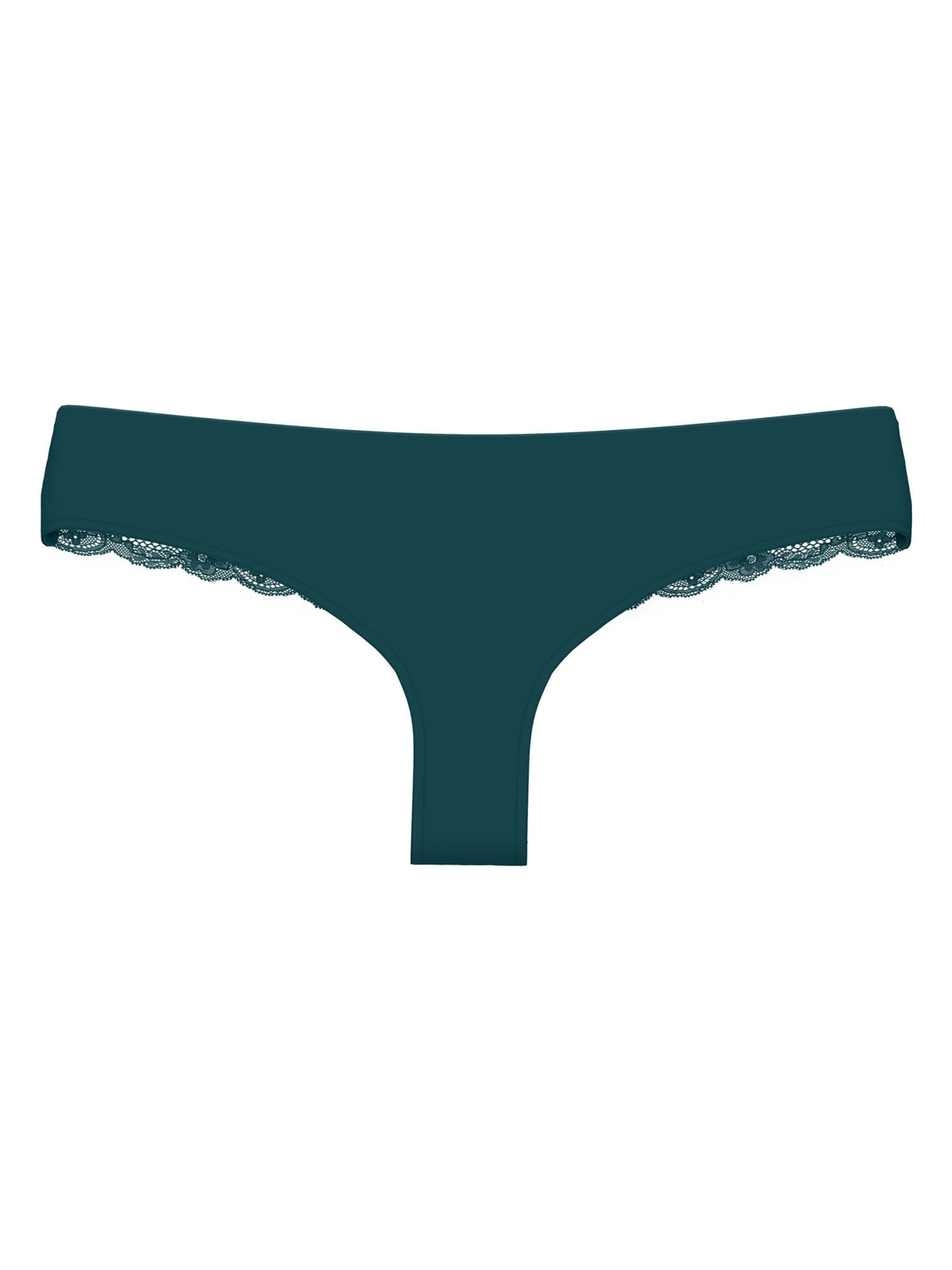 TRIUMPH String ' Red Label Lovely Micro ' en L en vert foncé, Vue avec produit