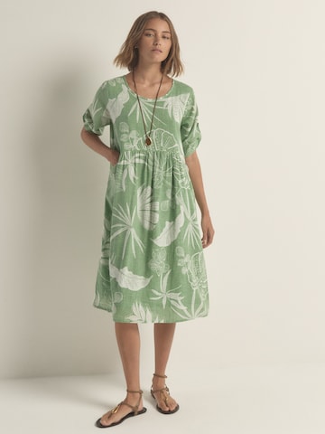 Apricot Palm Print Cocoon Dress ' ' in Grün: Vorderseite