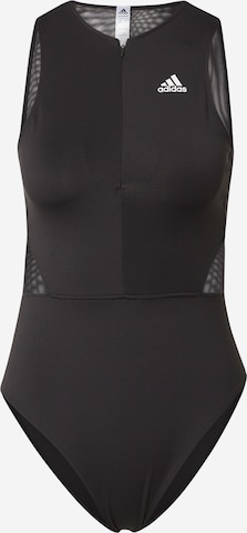 juoda ADIDAS SPORTSWEAR Sportinė glaustinukė 'Leotard': priekis