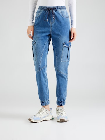 ONLY Tapered Cargo Jeans 'KELDA' in Blue: front