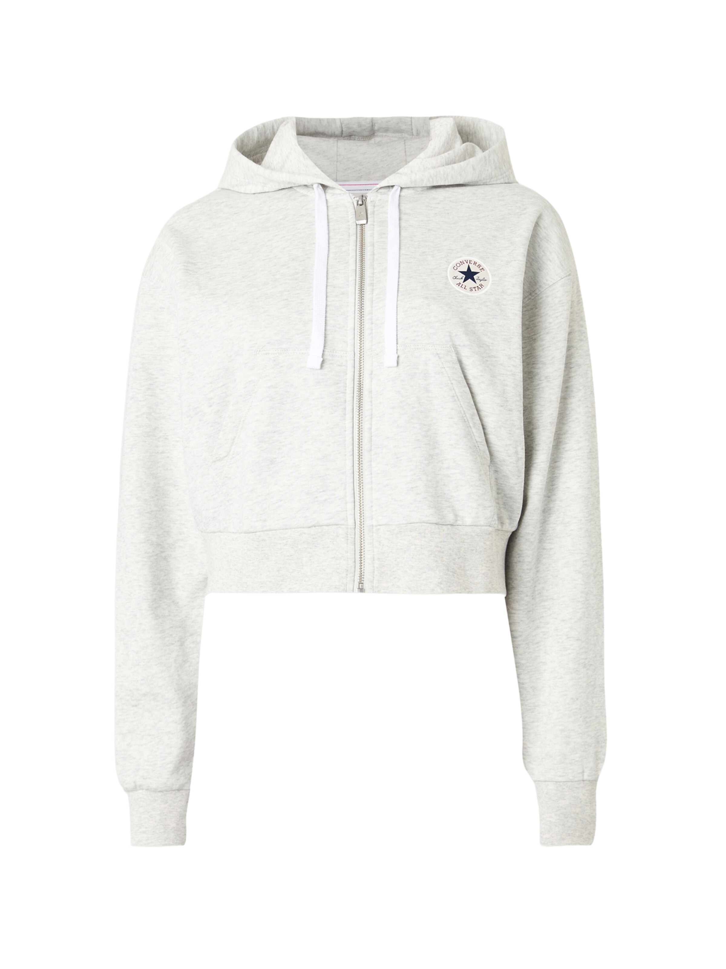 CONVERSE - Sudadera con cremallera en gris: frente