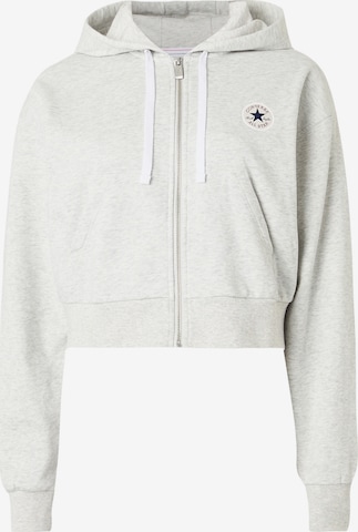 CONVERSE - Sudadera con cremallera en gris: frente