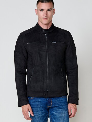 KOROSHI Kunstlederjacke in Schwarz: Vorderseite