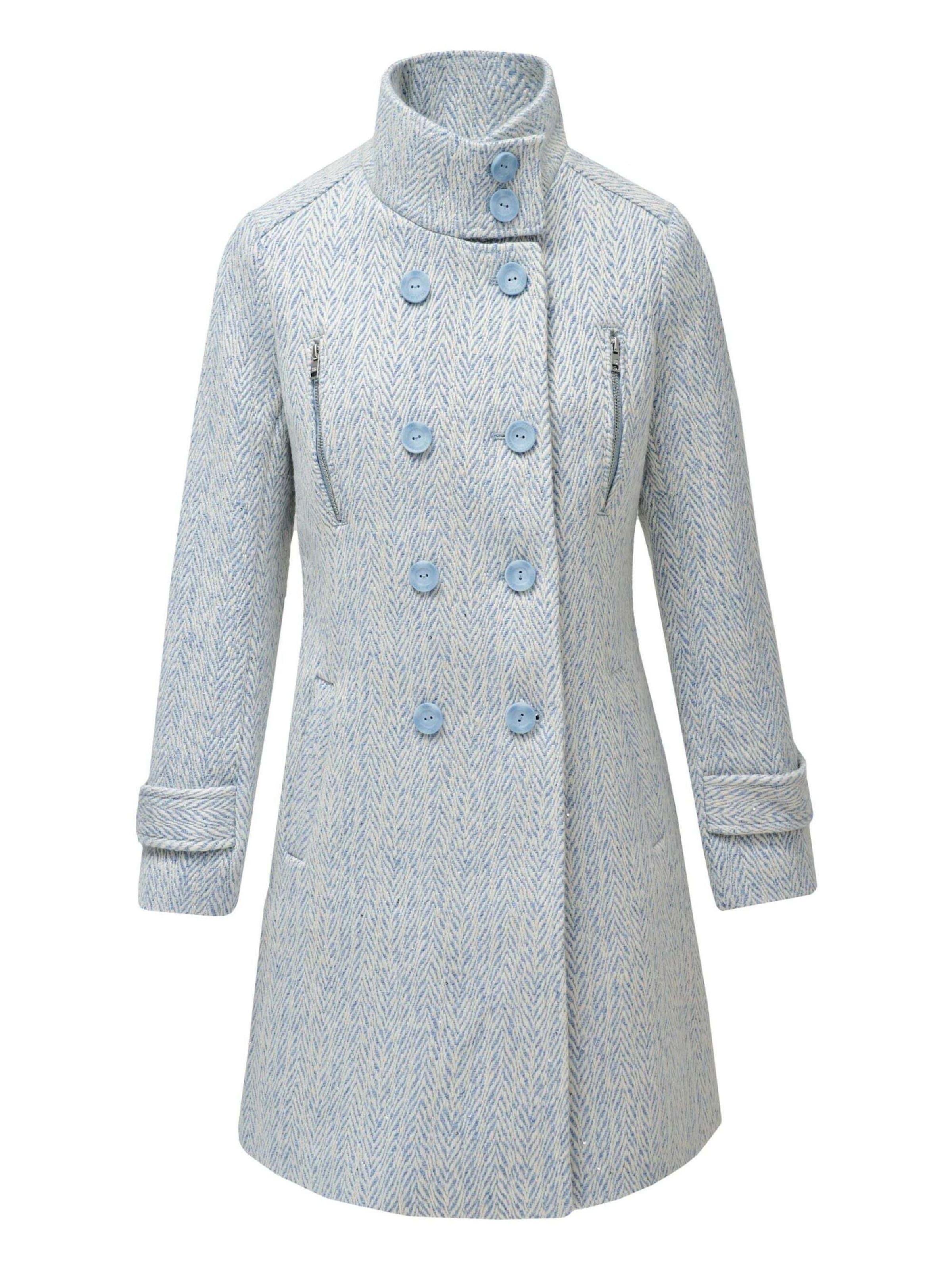 Salsa Jeans Winter Jacket 'Grace Long Woolen Coat' in Blue, Item view