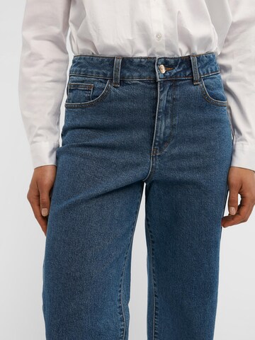 OBJECT Wide leg Jeans 'Marina' in Blauw