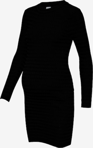 Pieces Maternity Knitted dress 'CRISTA' in Black: front