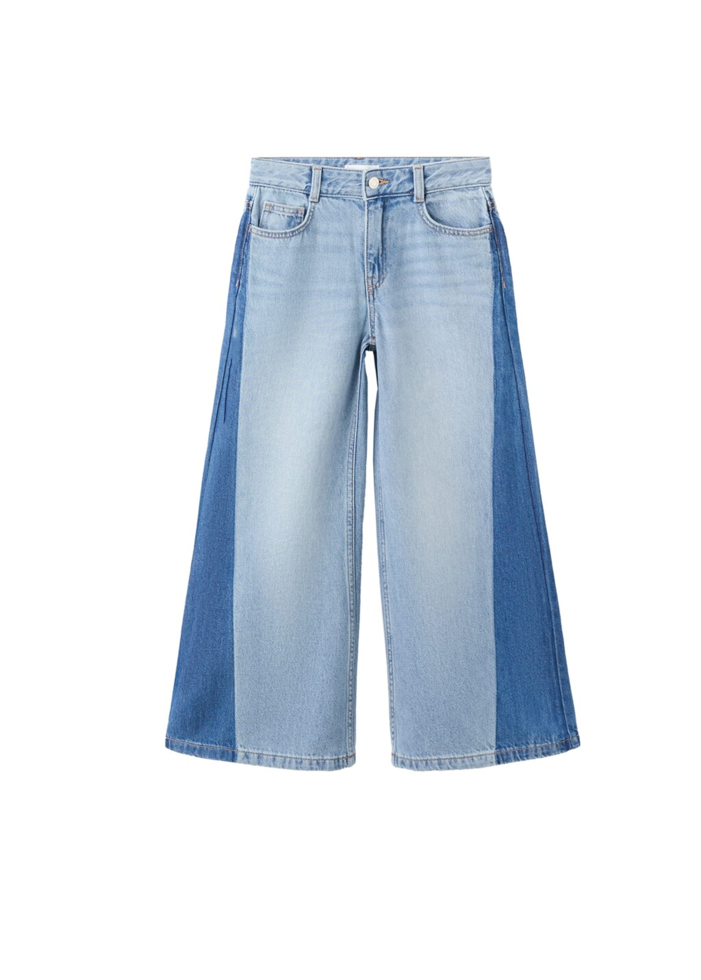 MANGO KIDS Wide leg Jeans in Blue: front