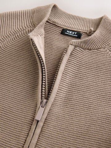 Next Pletená bunda – hnědá