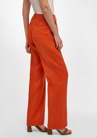 Bootcut Pantalon à plis Peter Hahn en orange