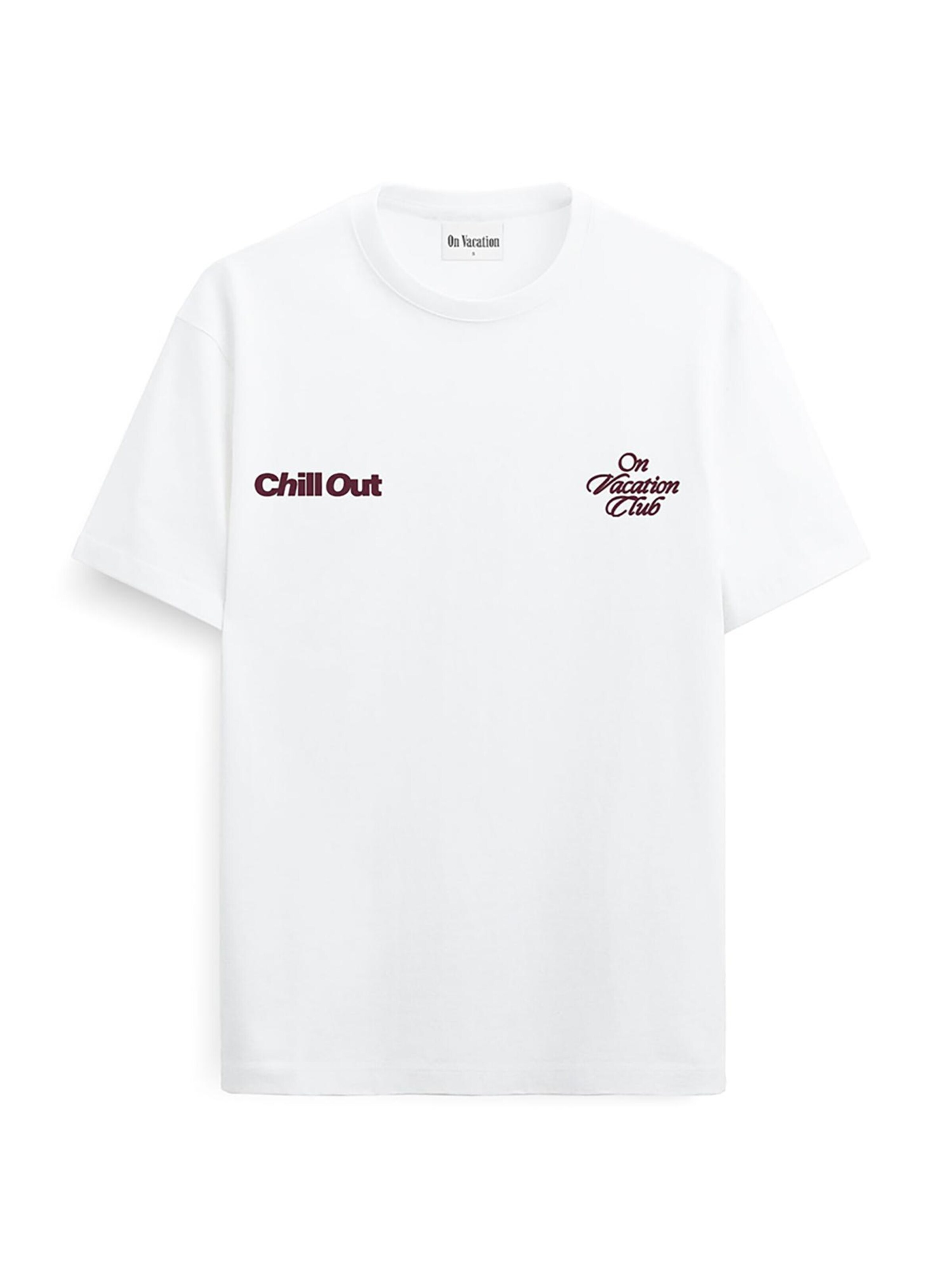 On Vacation Shirt 'Chill Out' in White: front