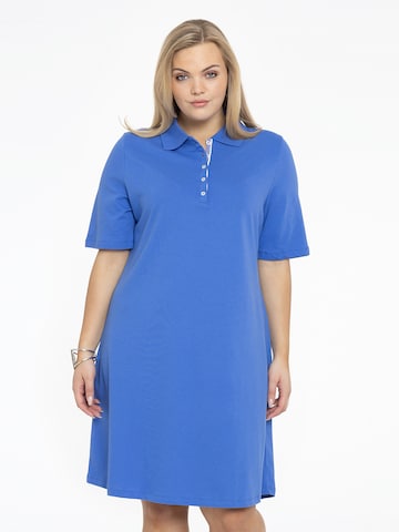 Yoek Shirt Dress in Blue: front