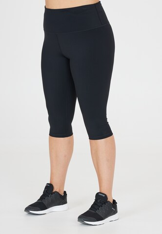 Q by Endurance Skinny Tights 'Floriee' in Schwarz: Vorderseite