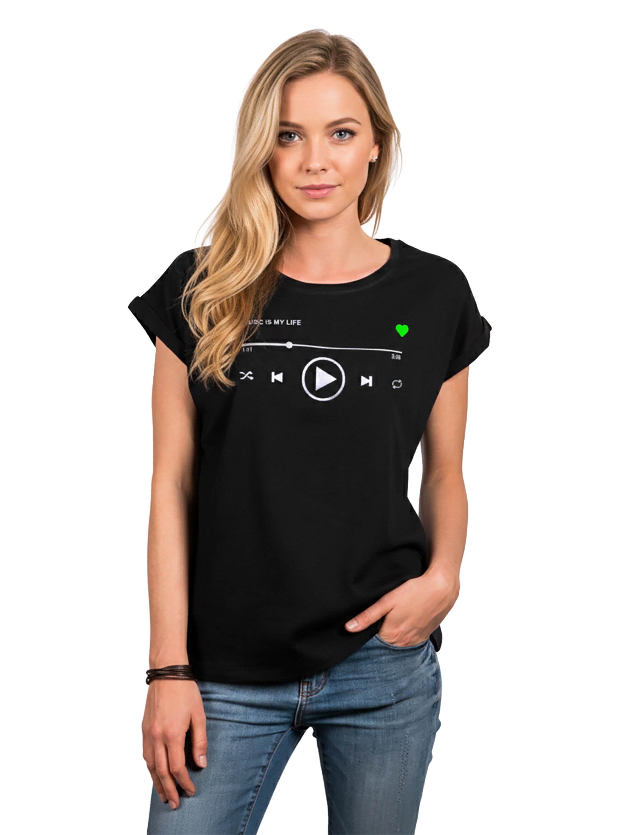 MAKAYA Shirt 'Music Playlist' in Black