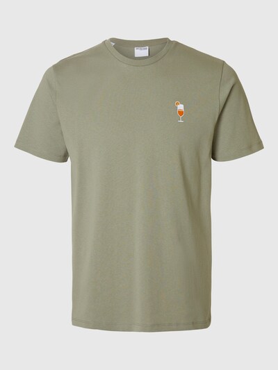 SELECTED HOMME T-Shirt en gris fumé / orange / blanc, Vue avec produit